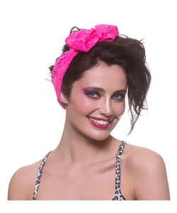 80's Neon Pink Lace Scarf
