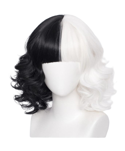 Black And White Wig With Fringe