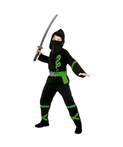 Black And Green Power Ninja Costume - Kids