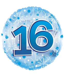 Blue 16th Birthday Balloon - 24"