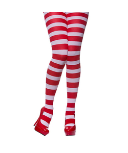 Ladies Red & White Candy Stripe Tights