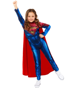 Supergirl Jumpsuit - Tween. Fist in air pose