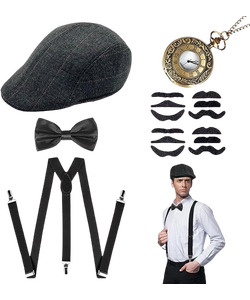 1920's Men's Vintage Accessories Set - Black
