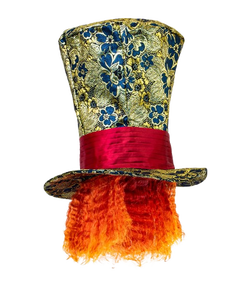 Crazy Hatter Top Hat with Hair
