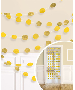 Sunshine Yellow Glitter String Decoration - 2.13m