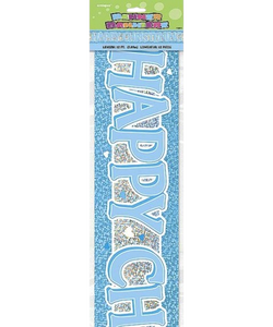 Blue Christening Banner