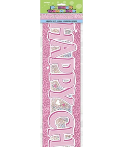 Pink Christening Banner