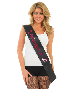 Girl's Night Out Sash - Black and Pink