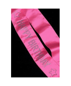 Pink Happy Birthday Sash
