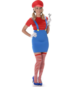 Red Plumber Girl Costume