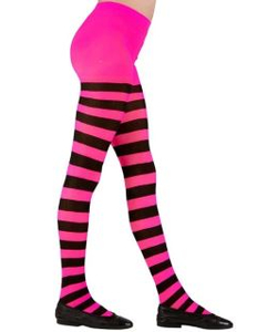 Kids Striped Tights - Pink/Black