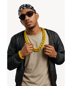 Rapper Necklace & Bracelet Set Life Image