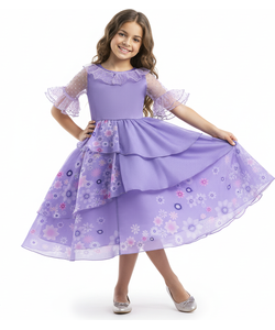 Lilac Floral Dress - Kids
