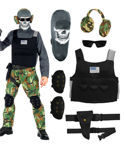 Kids Skeleton Soldier Costume