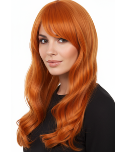 Ladies Long Wavy Ginger Wig