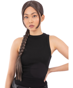 90's Video Game Vixen Plait Wig - Brown
