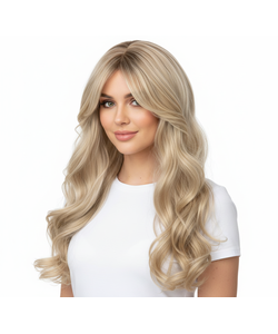 Blonde Wavy Wig With Roots