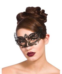 Filigree Metal Eye Mask - Black