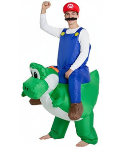 Inflatable Carry Me Green Dinosaur Costume