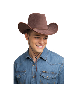 Texan Suede Hat with Stars - Brown