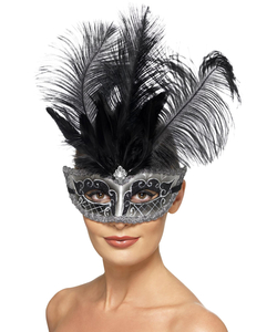 Venetian Colombina Eye Mask - Grey