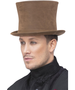 Deluxe Victorian Top Hat - Brown