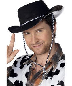 Cowboy Hat, Flocked - Black