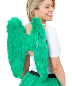 Feathered Angel Wings - Green