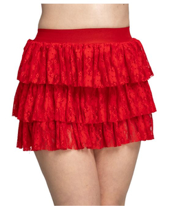Lace Ra Ra Skirt - Red