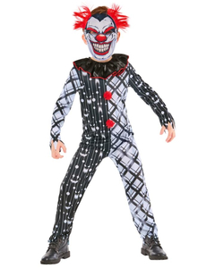 Monochrome Clown Costume - Kids