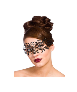 Filigree Eye Mask - Black with Diamantes