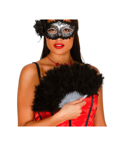 Hand Feather Fan - Black