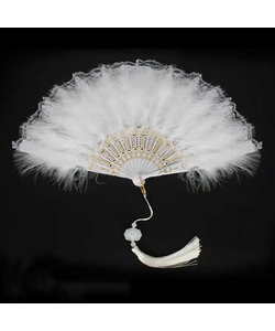 1920's Feather Fan - White