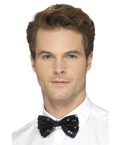 Black Sequin Bow Tie