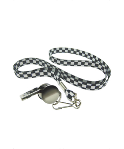 Silver Whistle With B&W Lanyard