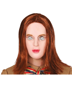 Latex Killer Doll Mask with Hair