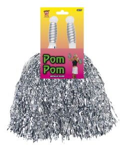Silver Cheerleader Pom Poms
