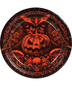 Gothic Pumpkin Paper Plates - 6 Pack