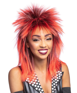 Rock Diva Wig - Red/Black