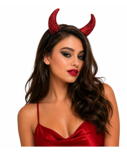 Rhinestone Red Devil Horns