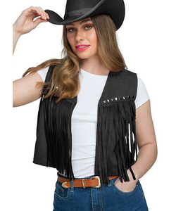 Ladies Black Cowgirl Waistcoat