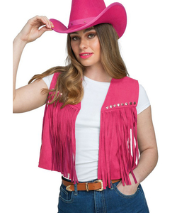 Ladies Pink Cowgirl Waistcoat