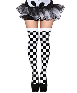 Black and White Checkered Stockings