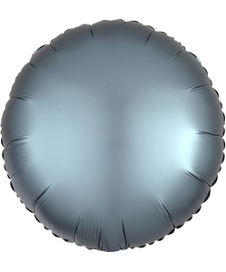 Satin Steel Blue Circle Foil Balloon - 15"