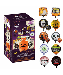 30 Balloon Helium Cylinder with 10 Halloween Balloons