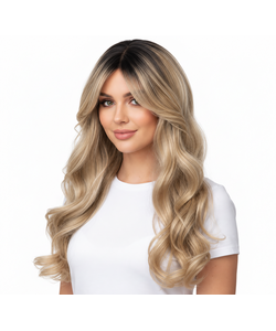Blonde Wavy Wig With Roots