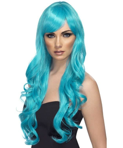 Long Aqua Wig