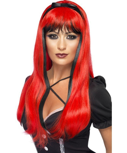 bewitching wig - red over black