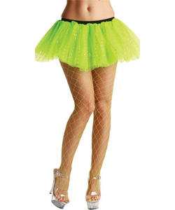 Neon Green Diamond Tights