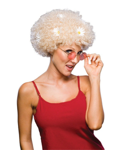 Curly Wig With Daisies